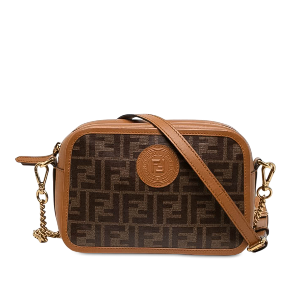 Pre-Loved Fendi Glazed Fabric Vitello Century FF 1974 Camera Bag